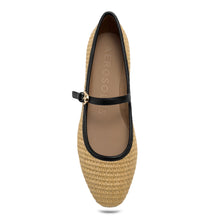 Annette Casual Flat | Natural/Black Basket Raffia