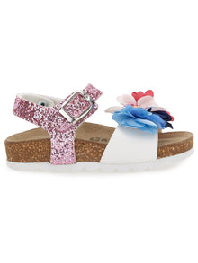 Girls | Sandal With Glitter Bouquet | FairyTale/Multicolor