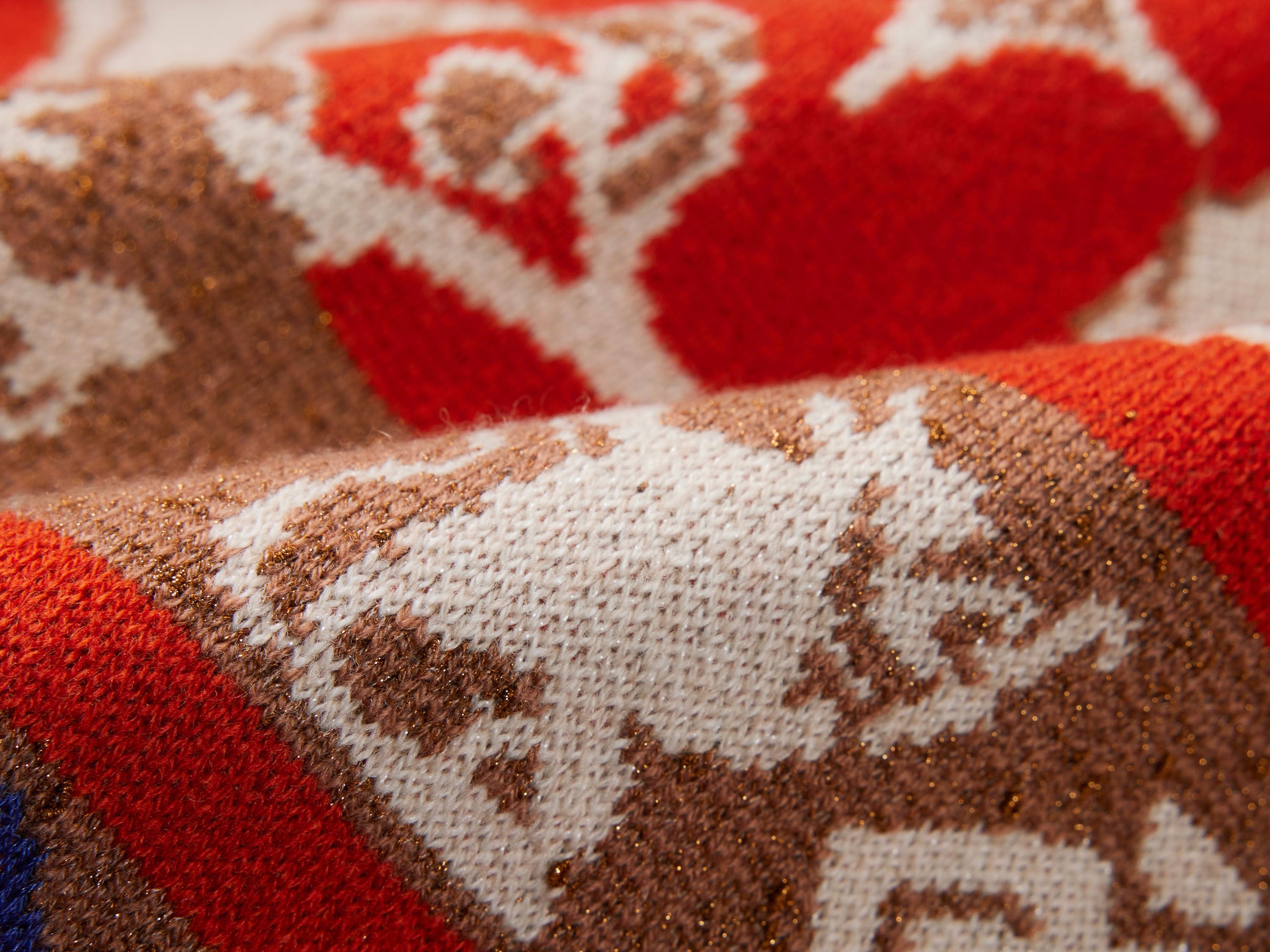 Printed Knit Sweater | Orange