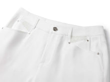 Cropped straight-leg trousers | White