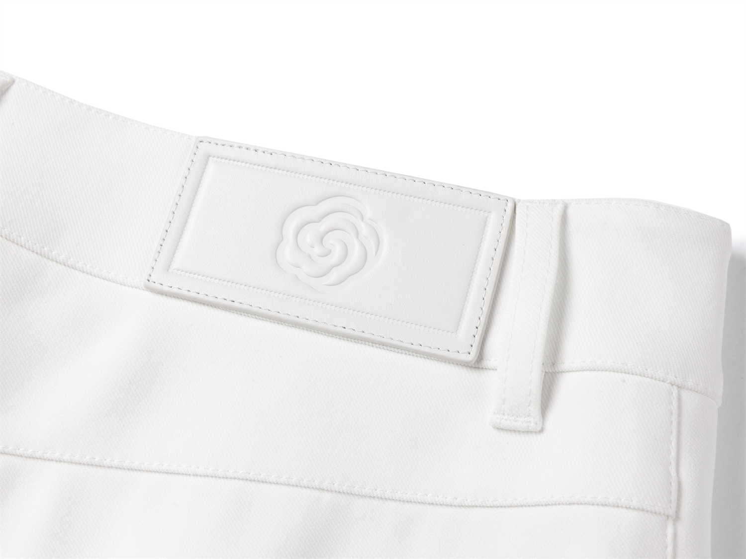 Cropped straight-leg trousers | White