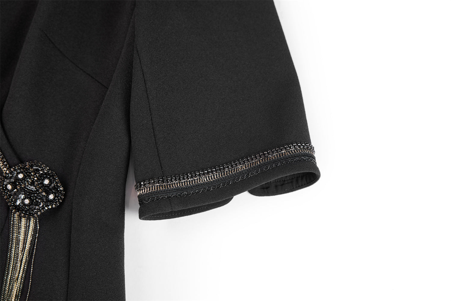 Chinese Style Waist-Cinched Dress | Black
