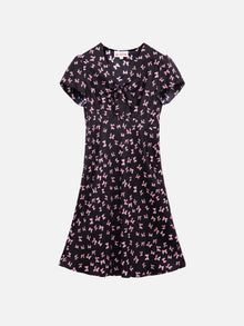 Round Neck A-line Dress | Black