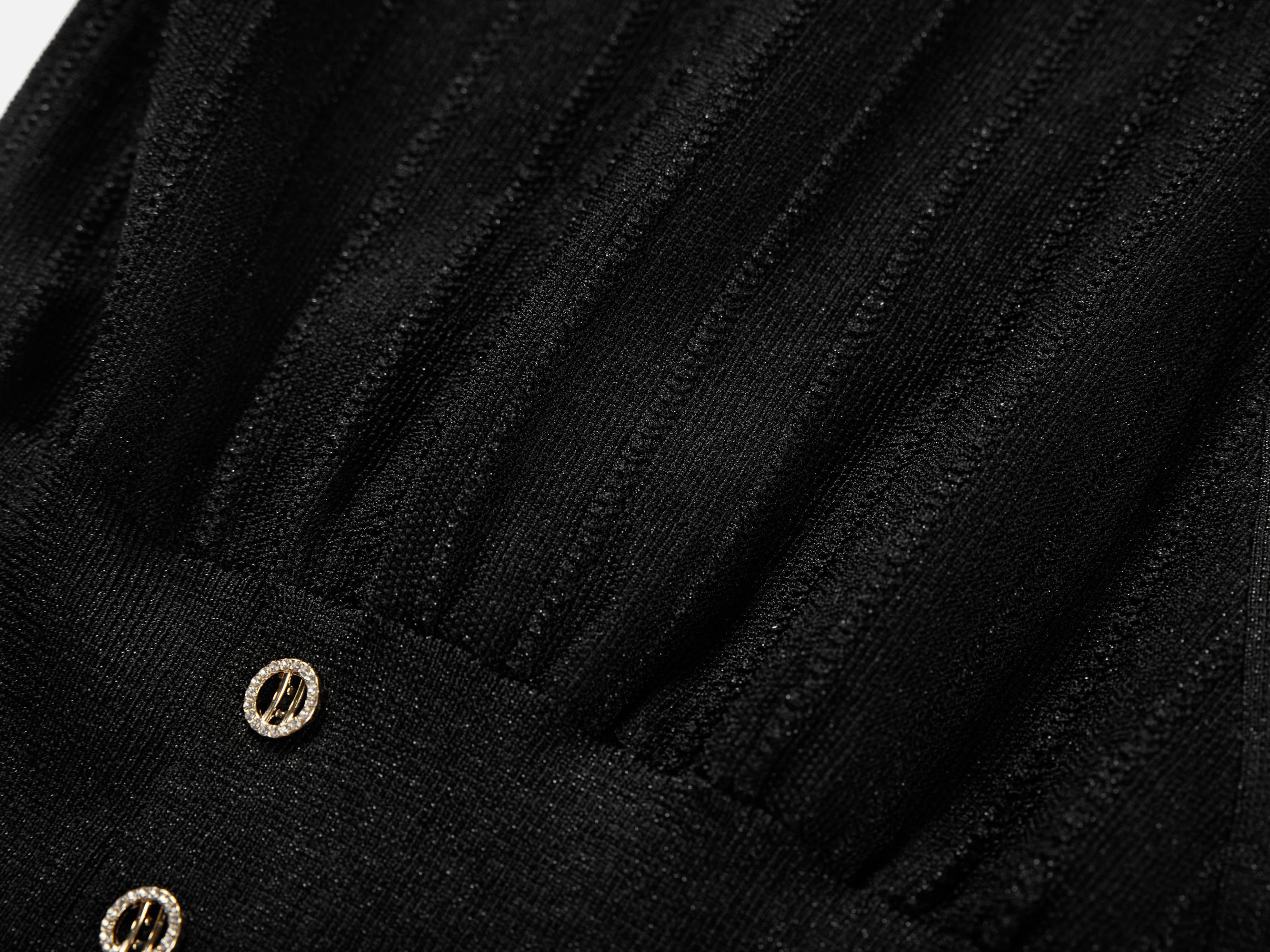Wrap-Style Knit Top | Black