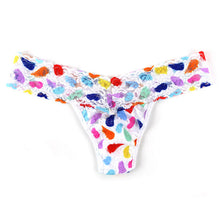 Signature Lace Low Rise Thong - I | White/Multi