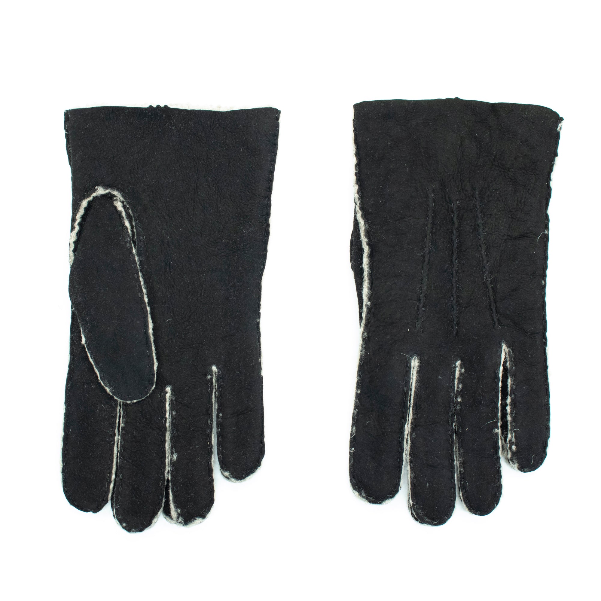 Mens | Shearling Gloves | Black/White