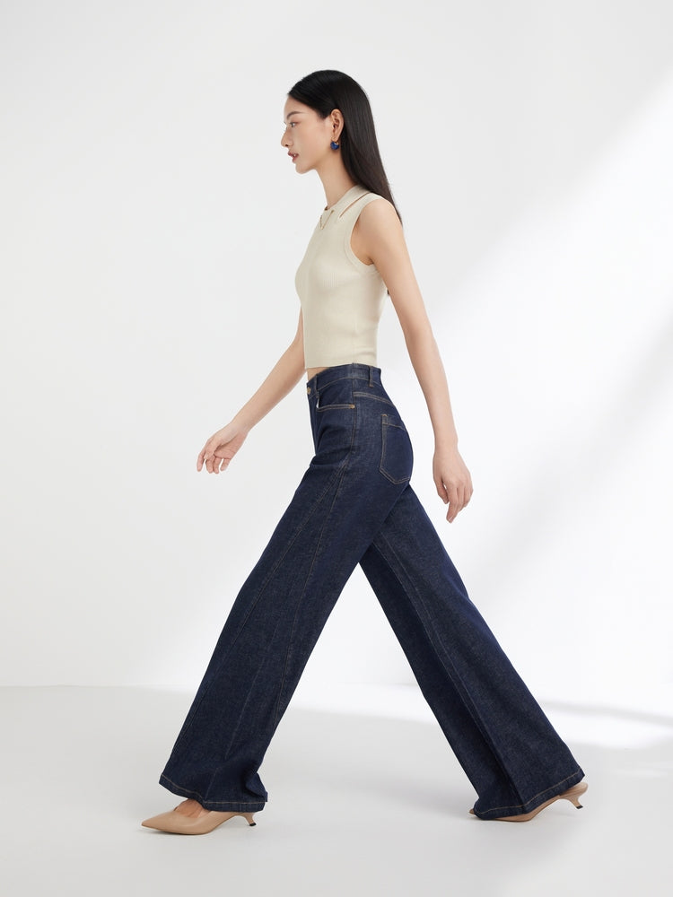 Wide-Leg Jeans | Navy