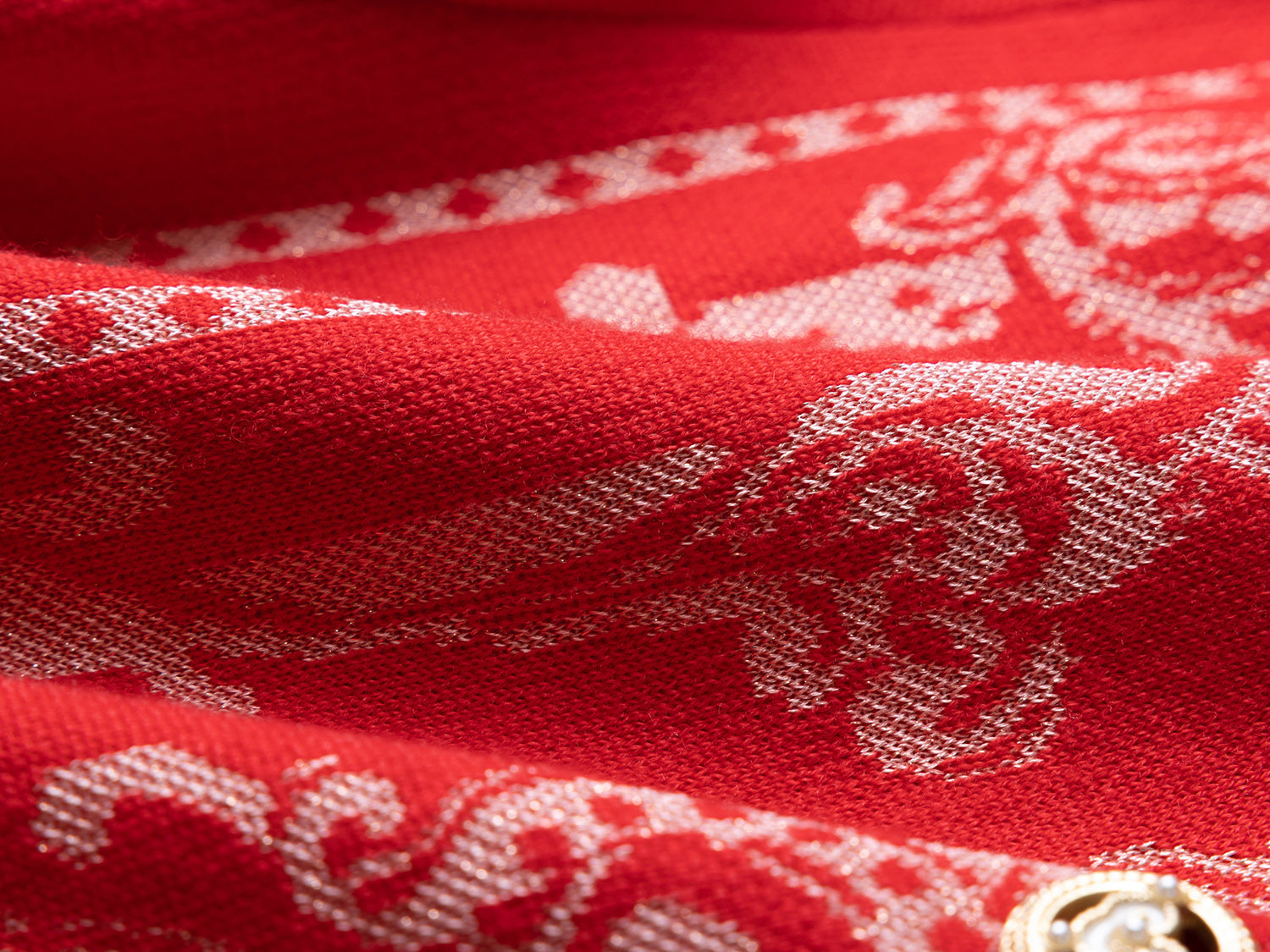 Embossed Knit Cardigan | Red