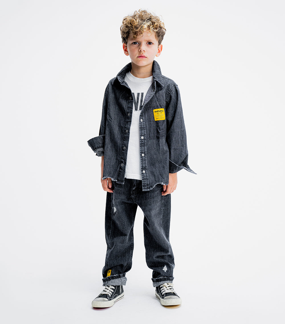 Kid | Light Denim Shirt | Black
