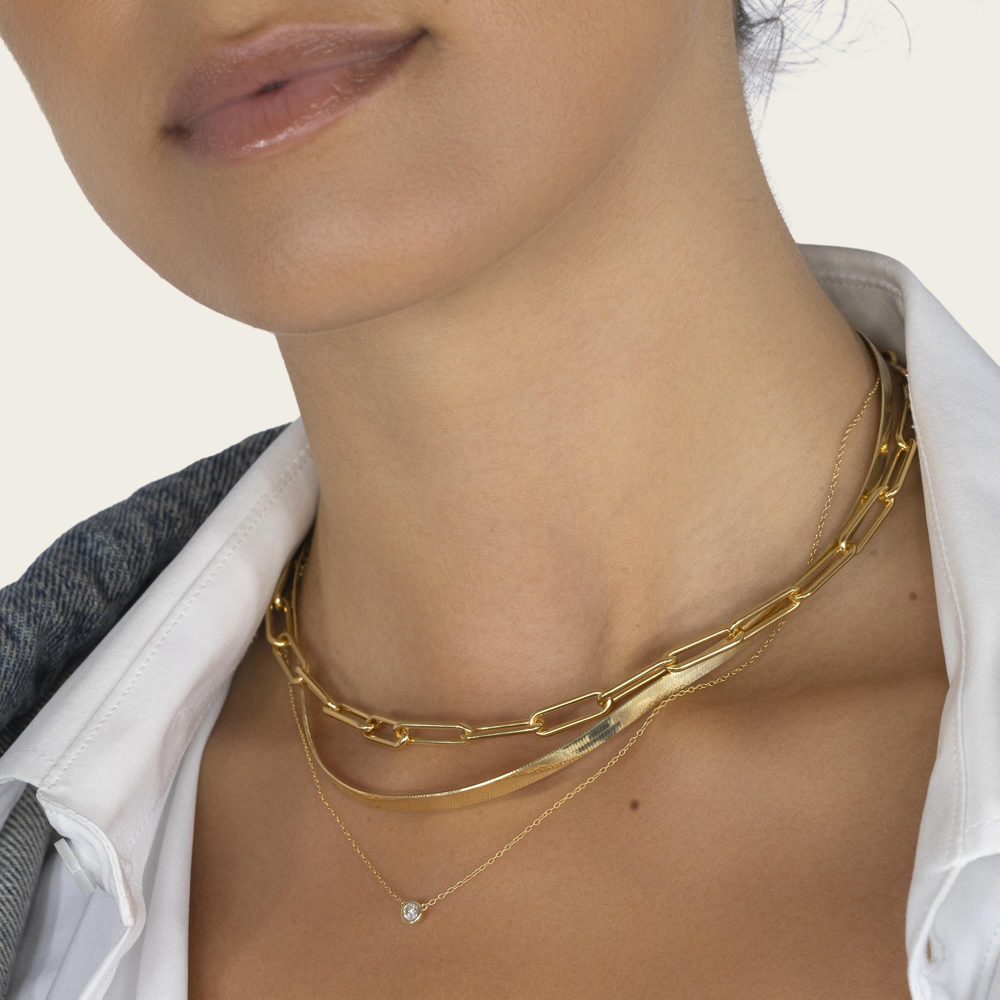 Womens | Large Paperclip Chain Necklace | 18K Gold Vermeil