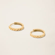 Womens | Faceted Huggie Earrings | 14K Solid Yellow Gold