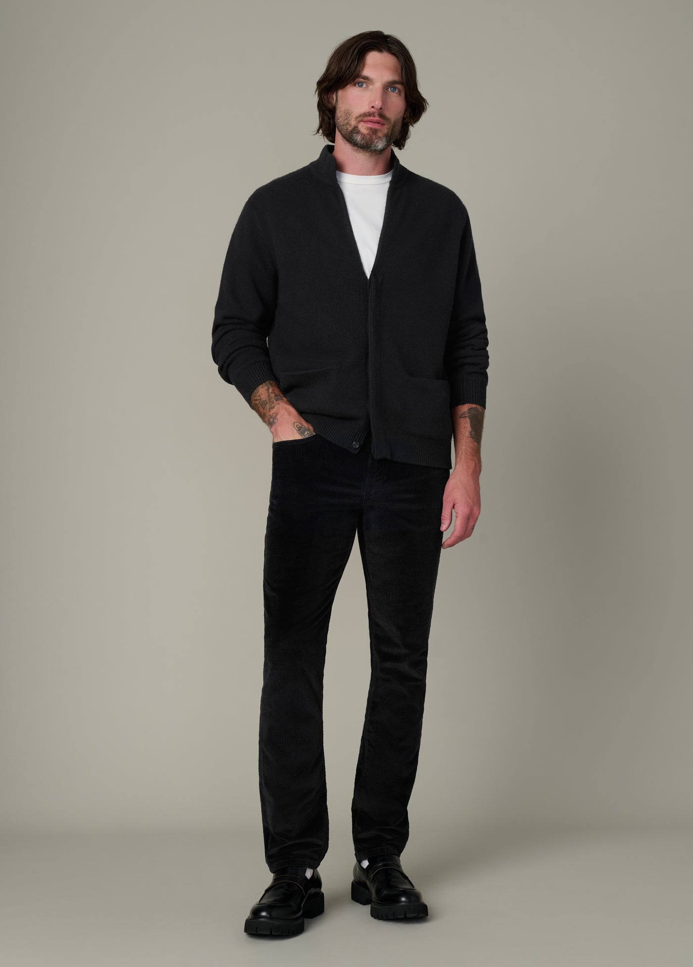 The Brixton Black Corduroy Trousers in soft fabric, tailored fit – versatile and comfortable men's trousers for any occasion