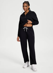 Soft Straight-Leg Sweatpants | Black