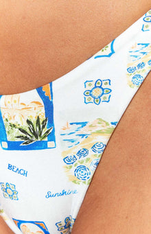 9.0 Swim Italia Print Bianca Bikini Bottoms | White