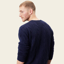 Mens | Luke Cashmere Cable Knit Sweater | Navy
