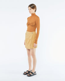 Womens | Sila Mesh-Jersey Turtleneck Top | Caramel