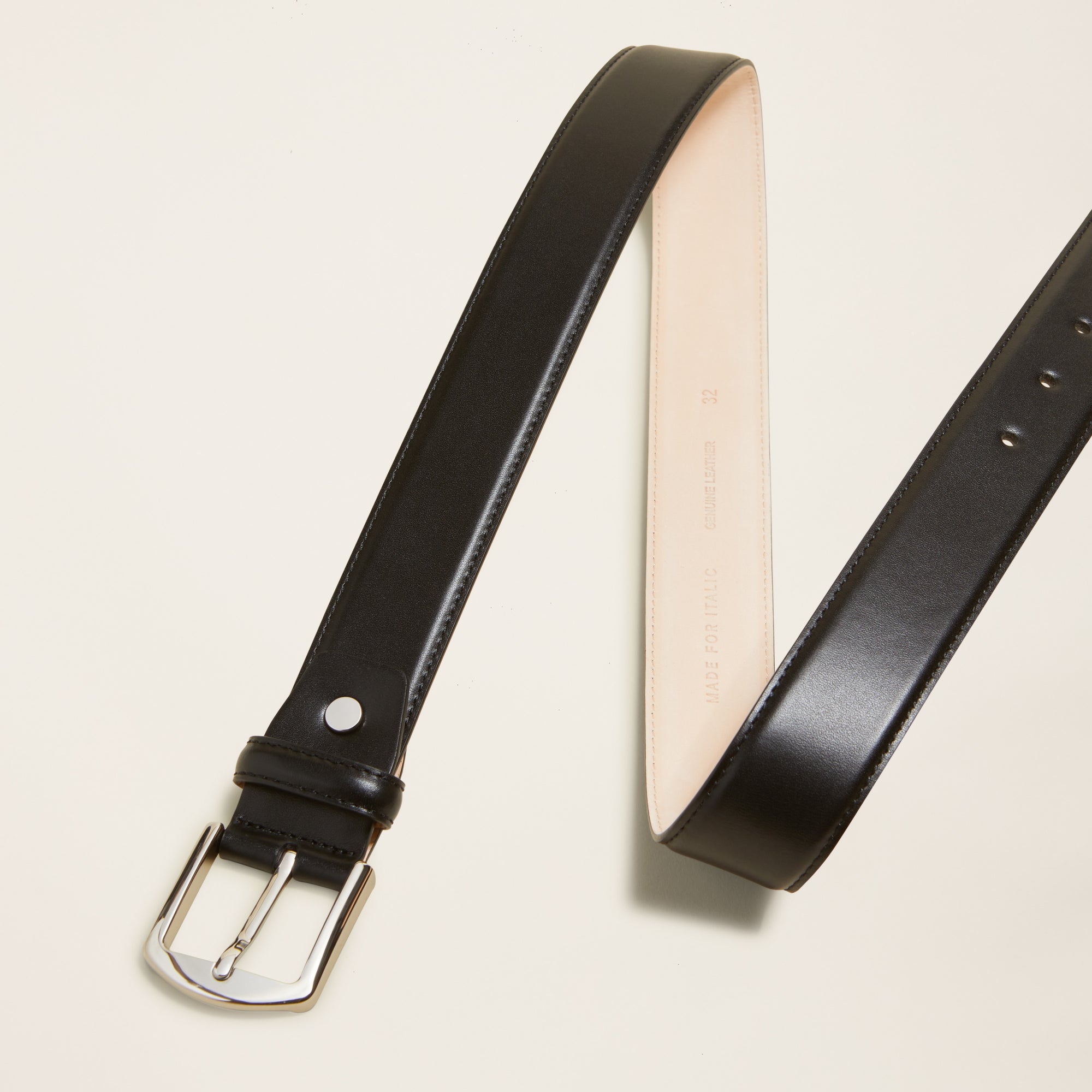 Mens | Sergio Italian Round Buckle Napa Leather Belt | Black