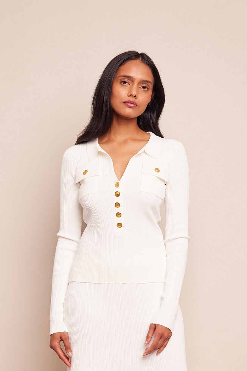 Belleport Top | Ivory | Ivory