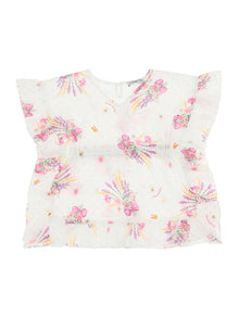 Girls | Muslin Print Kaftan | White/Wisteria