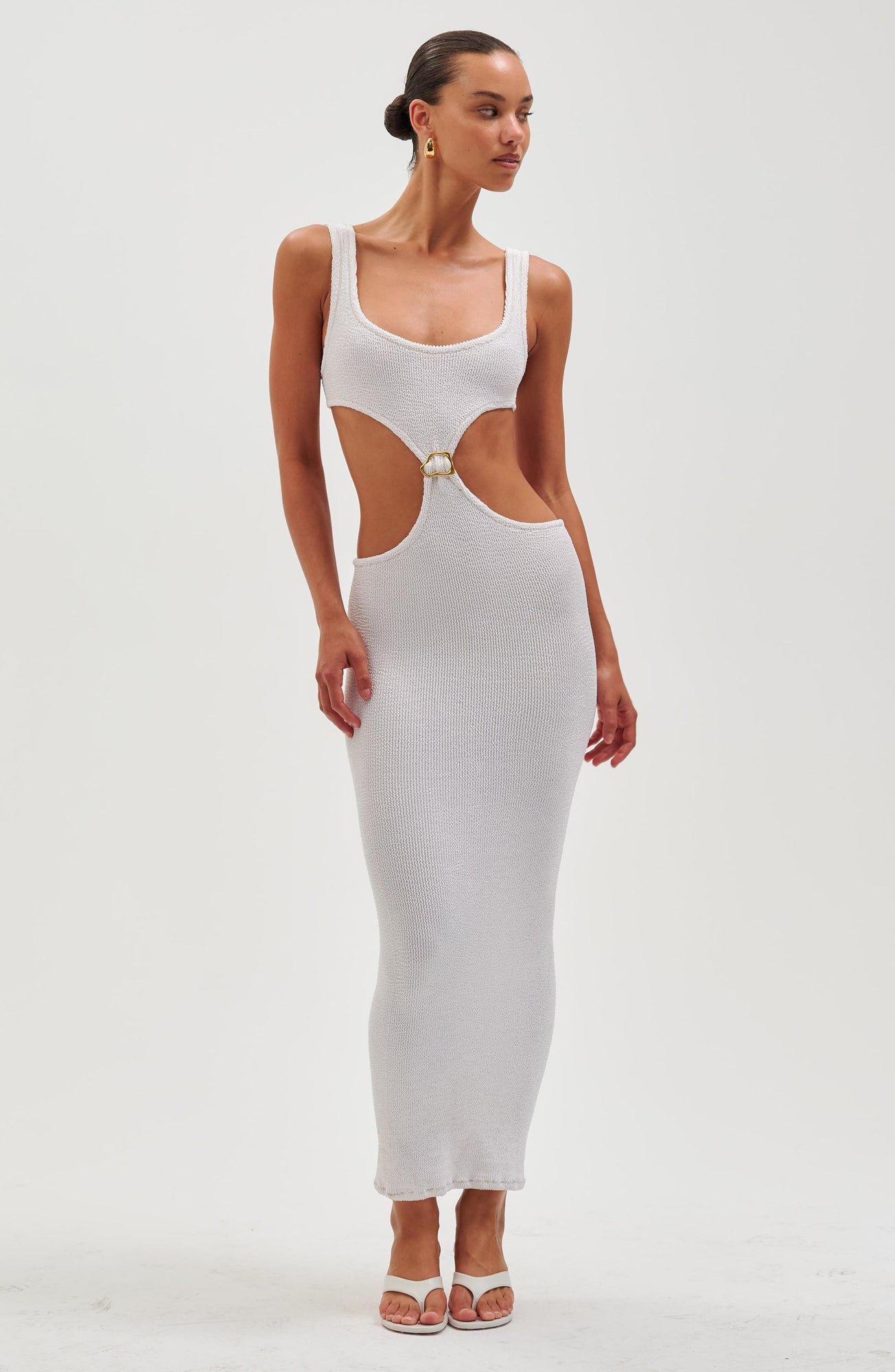 Augusta Midi Dress - White - Ronny Kobo