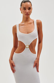 Augusta Midi Dress - White - Ronny Kobo