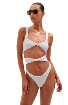 Corset Knot One Piece | White