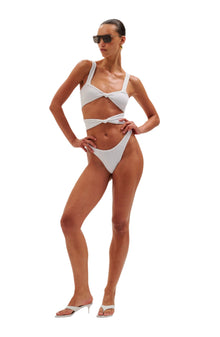 Corset Knot One Piece | White