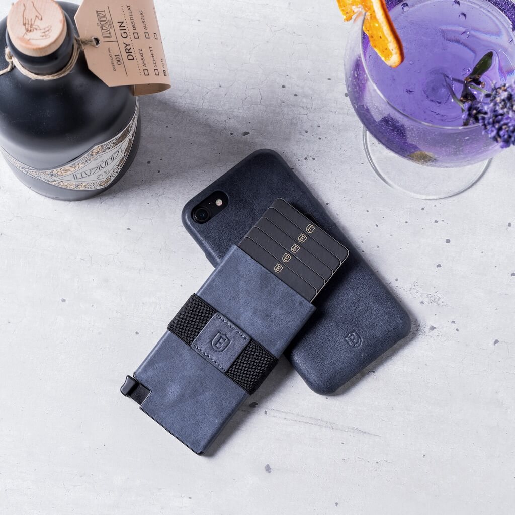 Leather Cardholder | Steel Blue