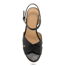 Casarina Sandal Wedge | Black Faux Soft Nappa