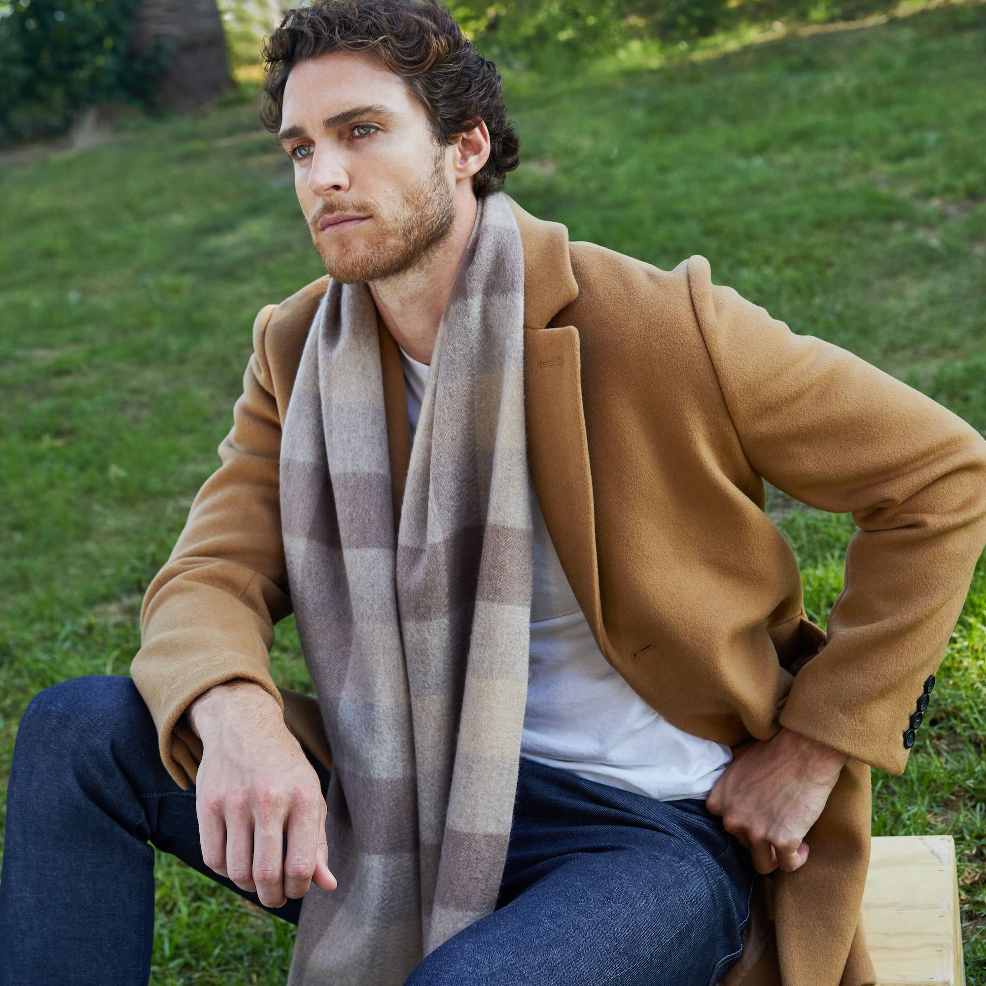 Mens | Elias Cashmere-Wool Car Coat | Camel