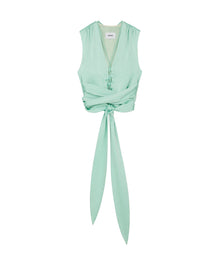 Womens | Corsica Laced Satin Top | Mint