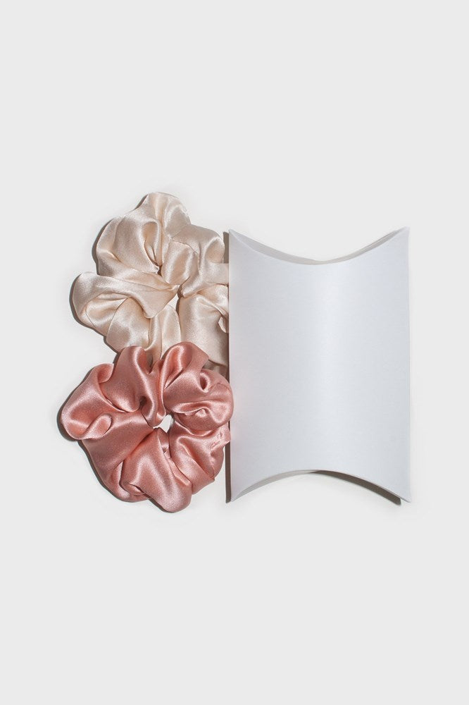 Silk Scrunchie - 2 Pack | Black/Creme