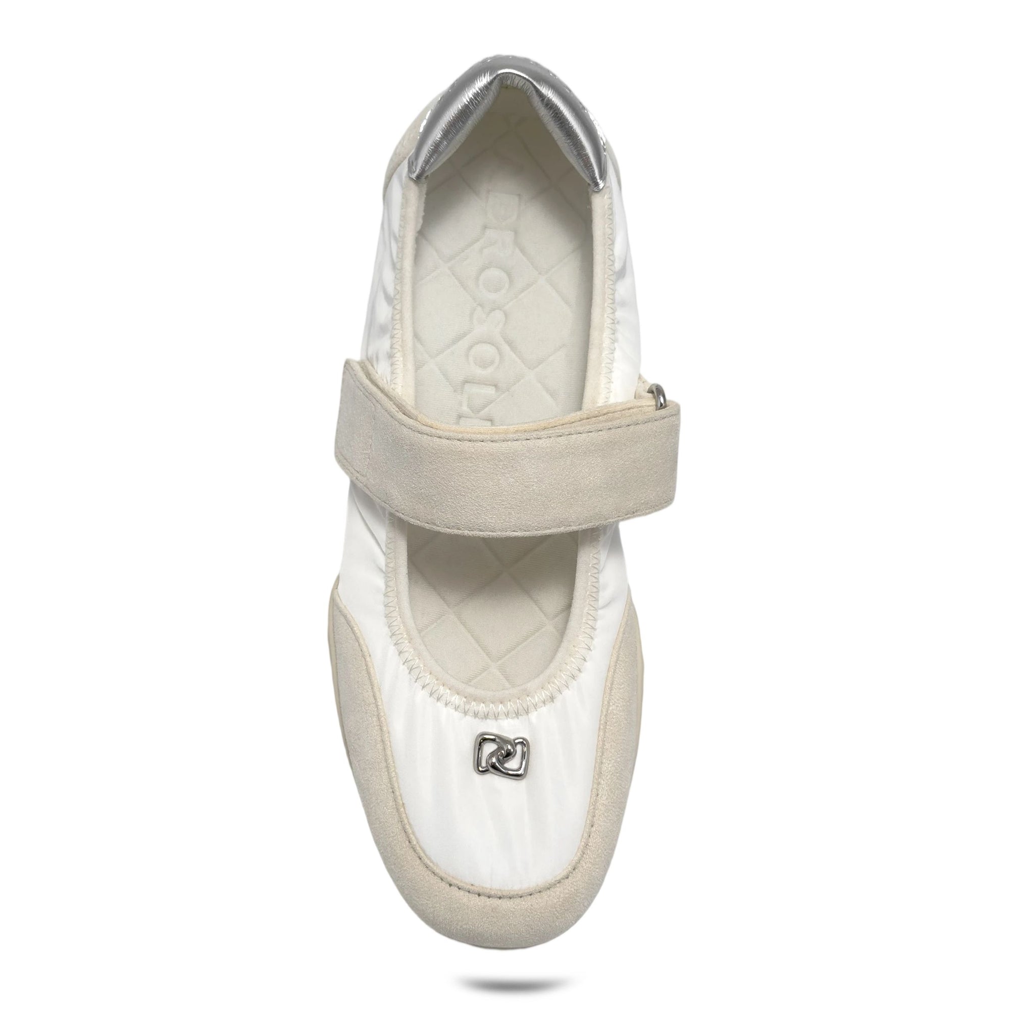 Orly Sport Flat | Off White Nylon/Faux Suede
