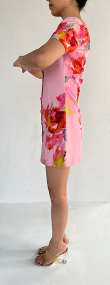 Hemant & Nandita | Button Down Rosa Short Dress | Pink