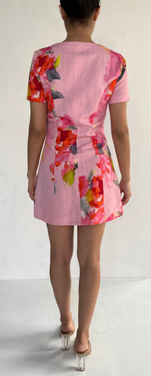 Hemant & Nandita | Button Down Rosa Short Dress | Pink
