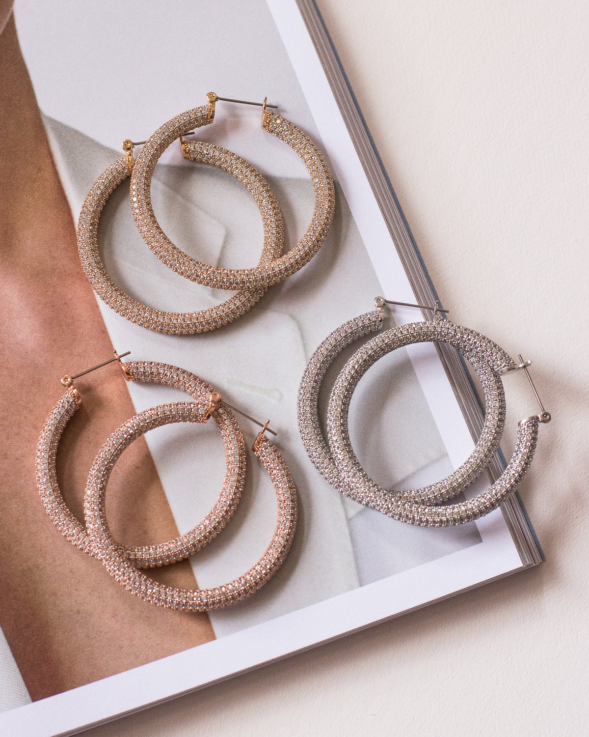 Pave Amalfi Hoops - Gold | Plated Gold