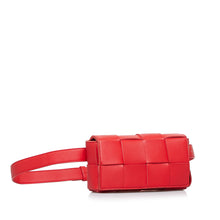 Bottega Veneta Pre-Owned Calfskin Intrecciato Cassette Belt Bag | Women | Red