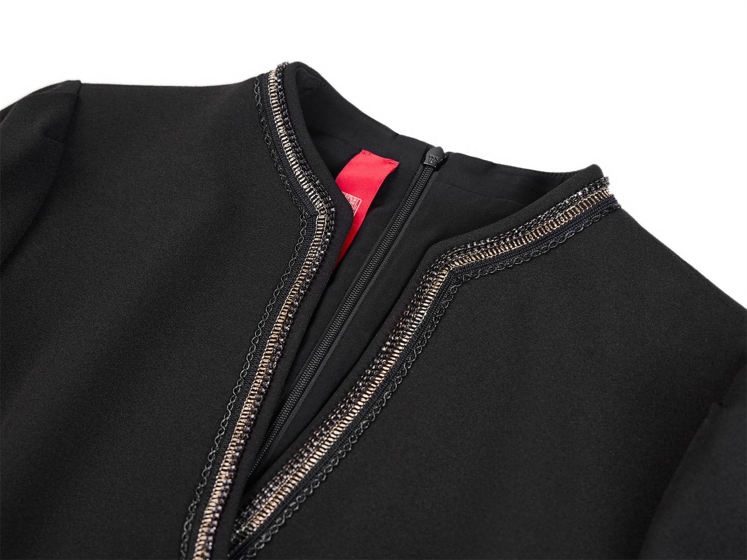 Chinese Style Waist-Cinched Dress | Black