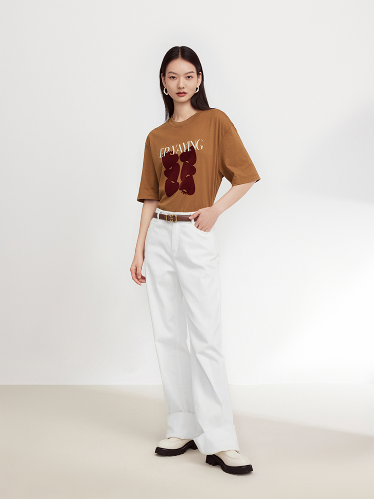 Straight-Leg Wide-Leg Jeans | White