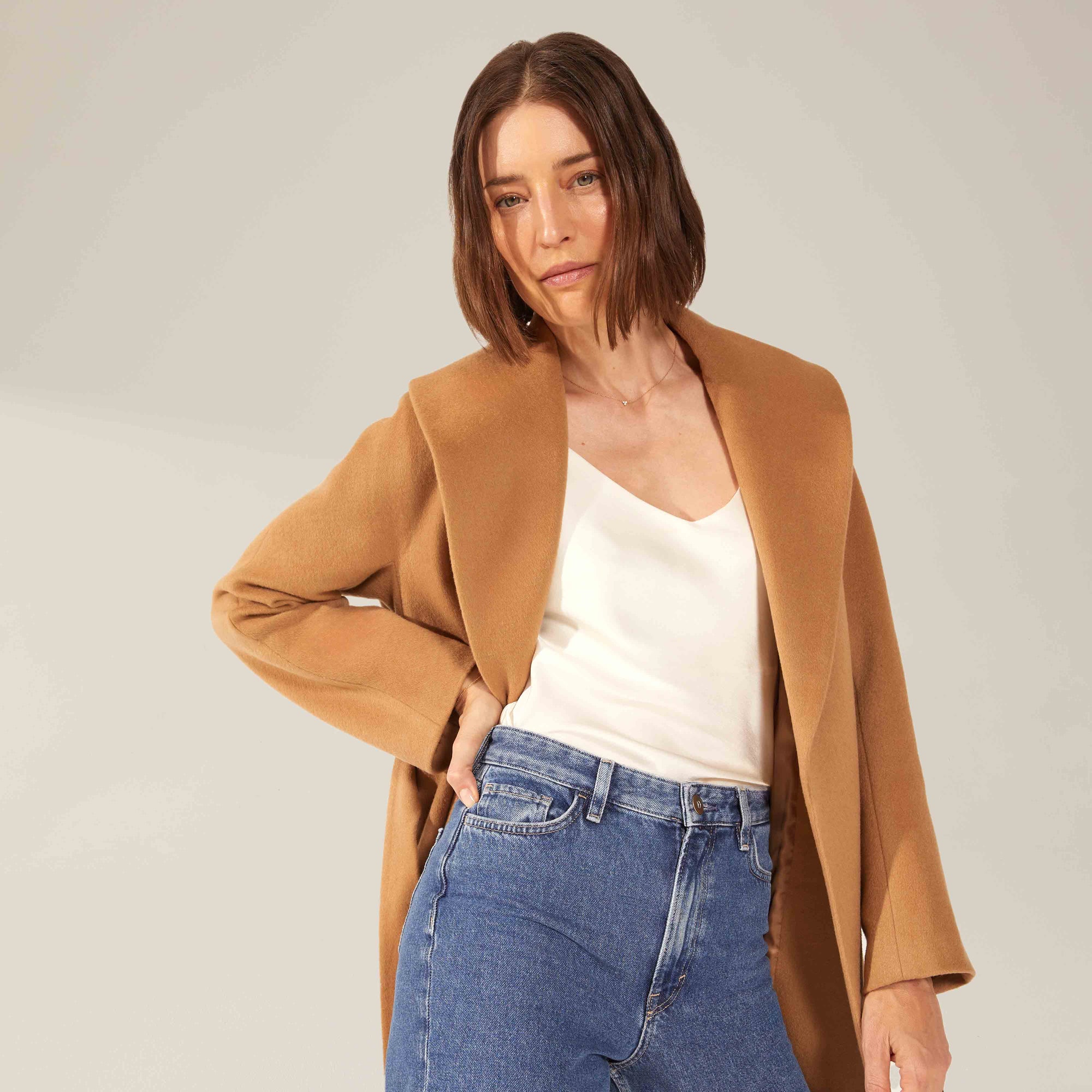 Womens | Brigette Cashmere-Wool Robe | Camel