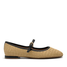 Annette Casual Flat | Natural/Black Basket Raffia