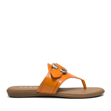 Glitz Sandal Flat | Melon Faux Crinkle Patent