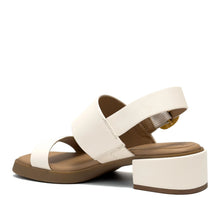 Dove Sandal Block Heel | Eggnog Faux Nappa