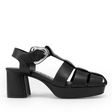 Soave Sandal Platform | Black Faux Soft Nappa