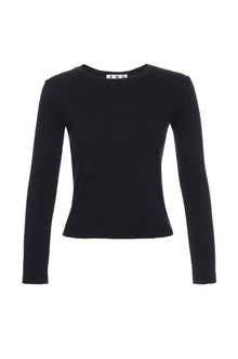 AMO Denim | Slim Rib Tee in Black