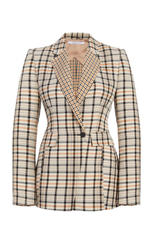 Women | Seamed Waist Jacket | Tan Multi