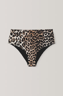 Printed High-Rise Bikini Bottom | Leopard