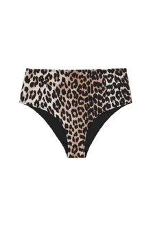 Printed High-Rise Bikini Bottom | Leopard