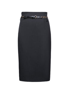 Belted Midi Skirt | Grey