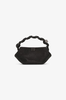 Satin Strass Mini Bou Bag | Black